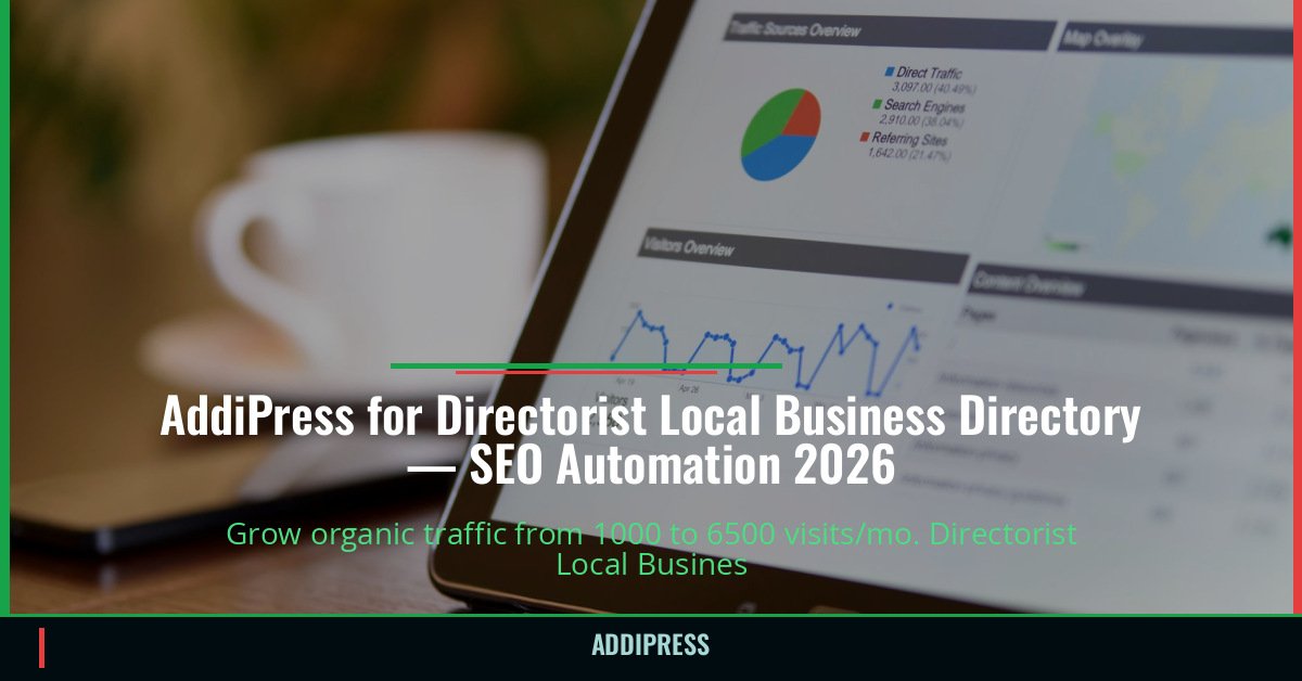AddiPress for Directorist Local Business Directory — 1000→6500 organic visits/mo — addipress.com