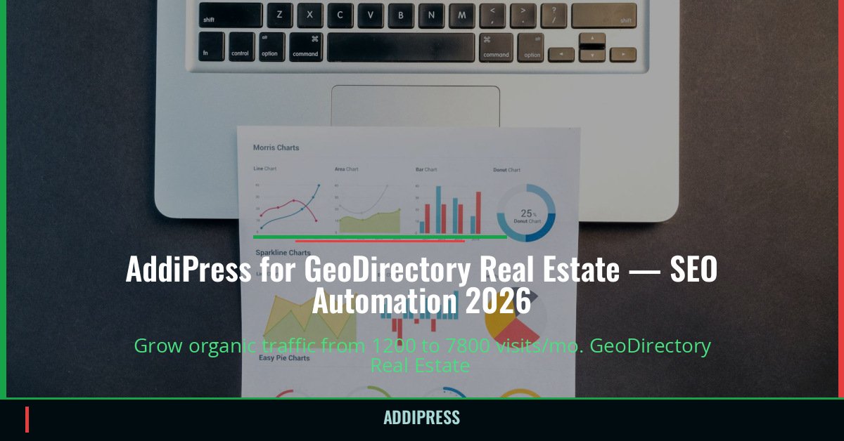 AddiPress for GeoDirectory Real Estate — 1200→7800 organic visits/mo — addipress.com