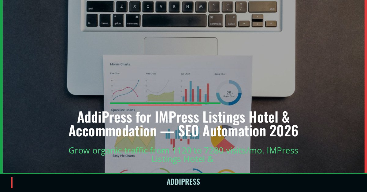 AddiPress for IMPress Listings Hotel & Accommodation — 1120→7280 organic visits/mo — addipress.com