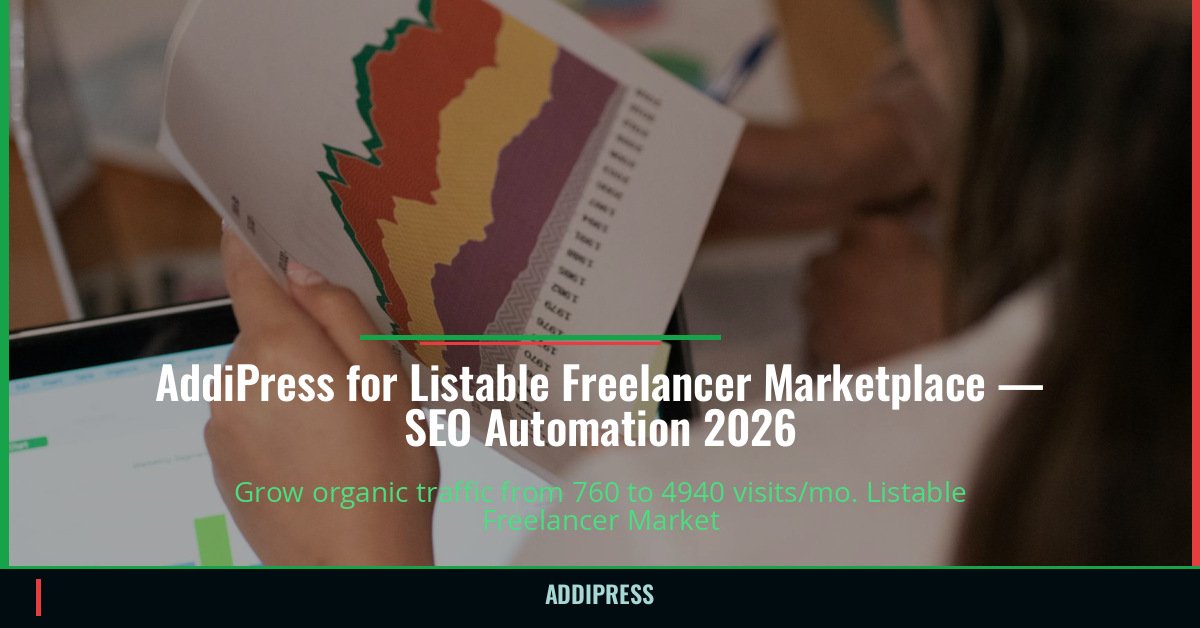 AddiPress for Listable Freelancer Marketplace — 760→4940 organic visits/mo — addipress.com