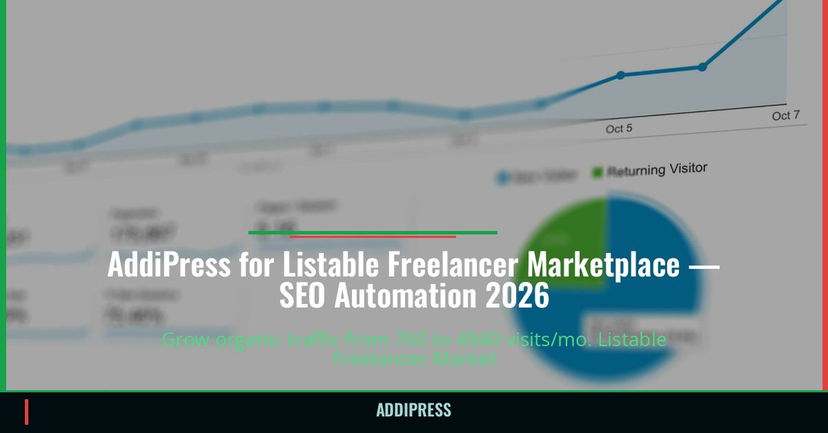 AddiPress for Listable Freelancer Marketplace — 760→4940 organic visits/mo — addipress.com