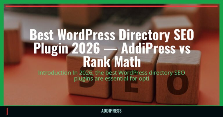 Best WordPress Directory SEO Plugin 2026 — AddiPress vs Rank Math — addipress.com