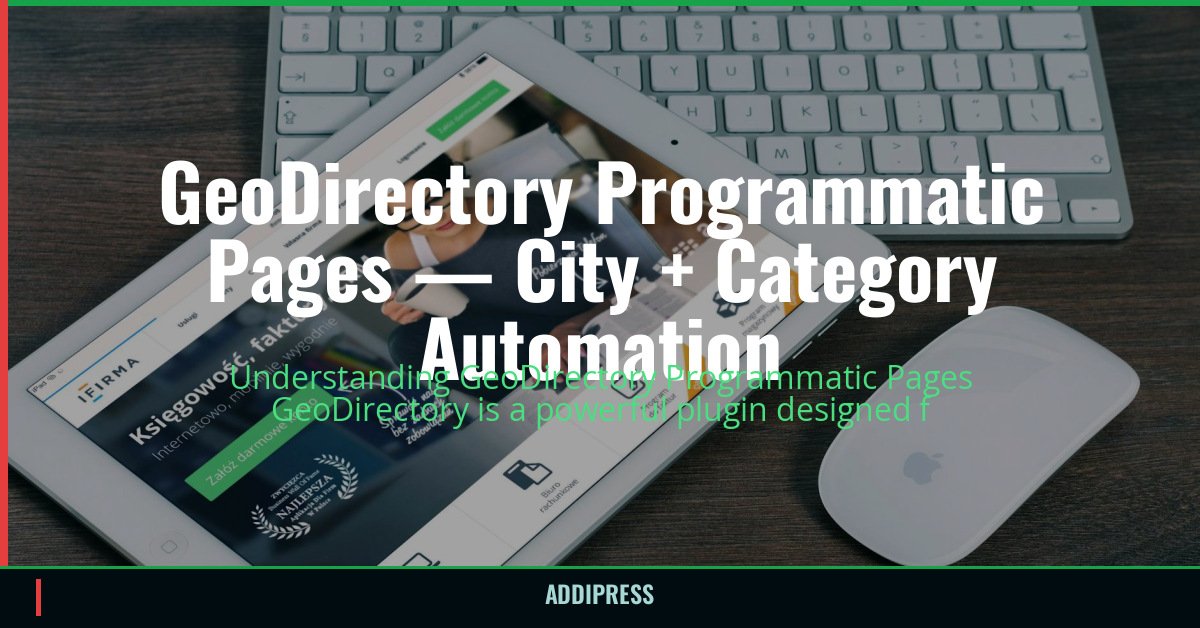 GeoDirectory Programmatic Pages — City + Category Automation — addipress.com