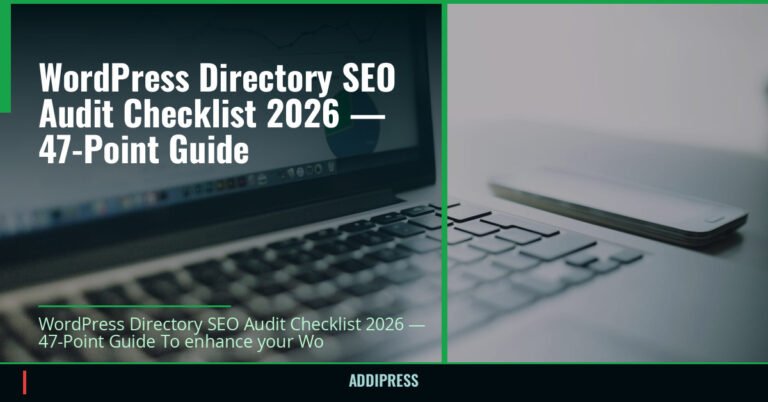 WordPress Directory SEO Audit Checklist 2026 — 47-Point Guide — addipress.com