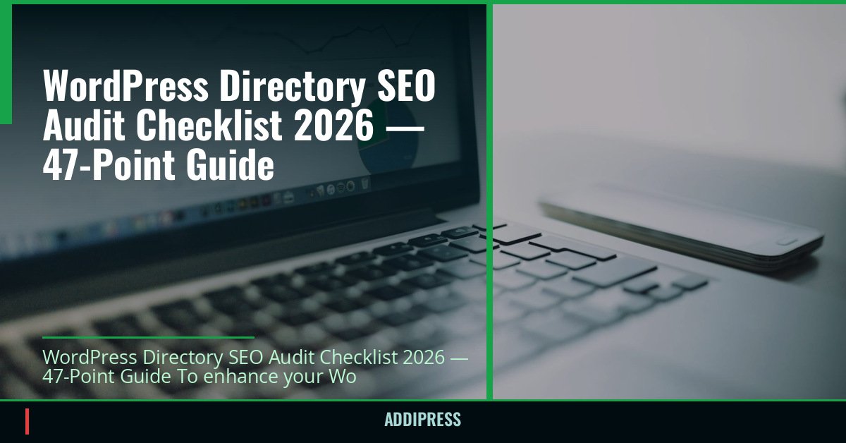 WordPress Directory SEO Audit Checklist 2026 — 47-Point Guide — addipress.com