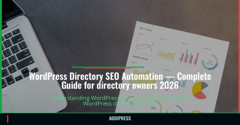 WordPress Directory SEO Automation — Complete Guide for directory owners 2026 — addipress.com