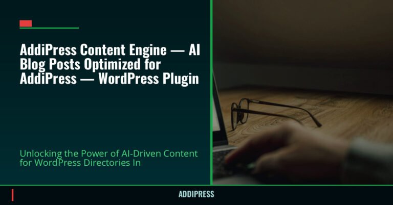 AddiPress Content Engine — AI Blog Posts Optimized for AddiPress — WordPress Plugin — addipress.com