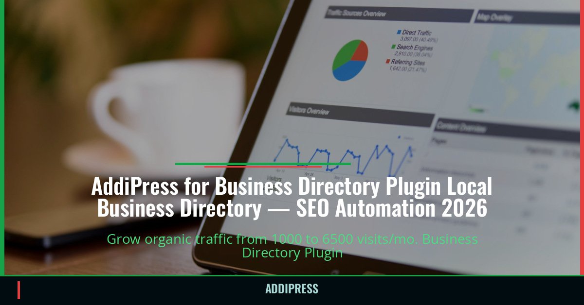 AddiPress for Business Directory Plugin Local Business Directory — 1000→6500 organic visits/mo — addipress.com