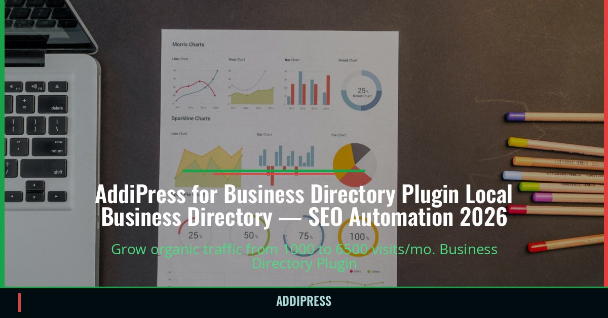 AddiPress for Business Directory Plugin Local Business Directory — 1000→6500 organic visits/mo — addipress.com