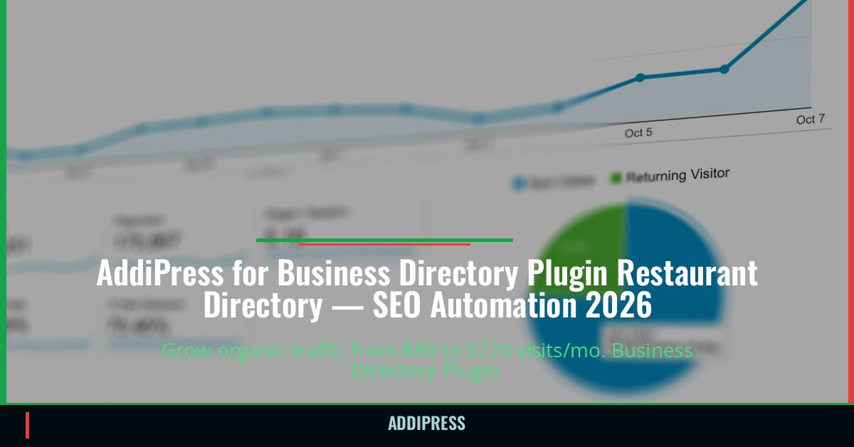 AddiPress for Business Directory Plugin Restaurant Directory — 880→5720 organic visits/mo — addipress.com