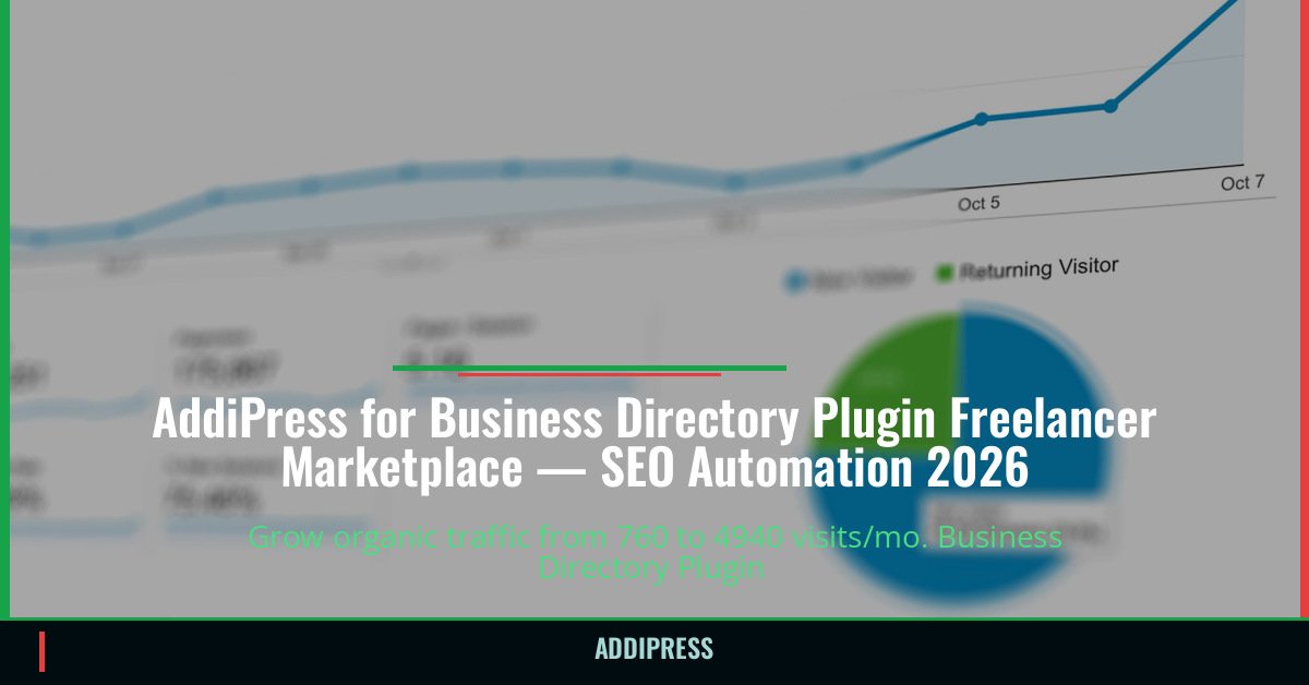 AddiPress for Business Directory Plugin Freelancer Marketplace — 760→4940 organic visits/mo — addipress.com
