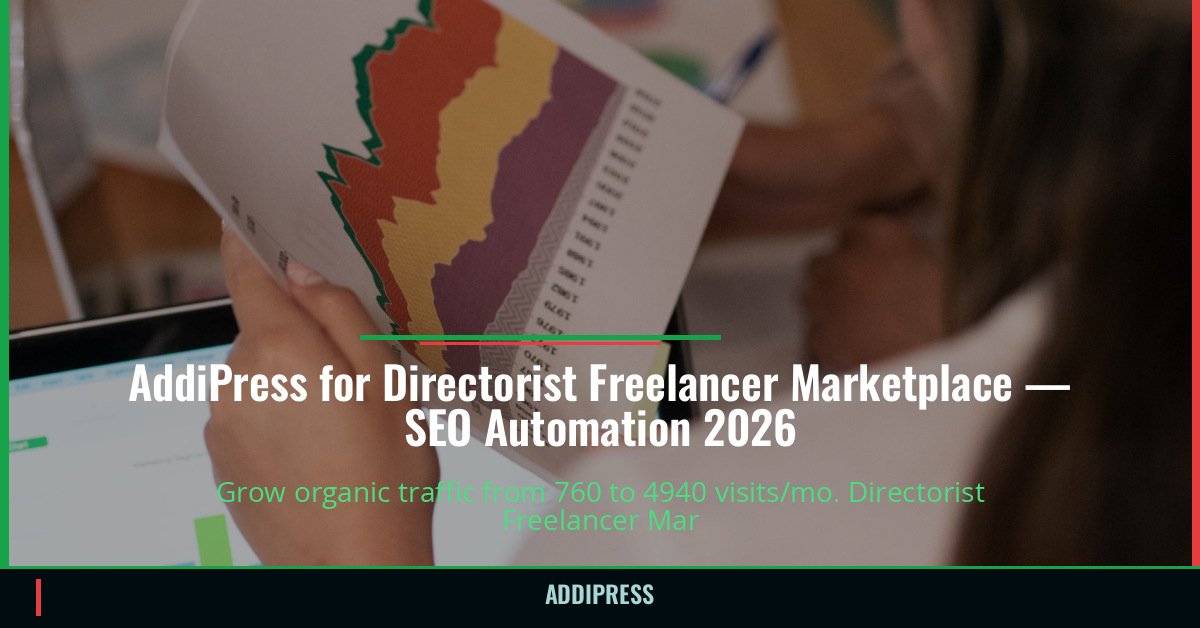 AddiPress for Directorist Freelancer Marketplace — 760→4940 organic visits/mo — addipress.com