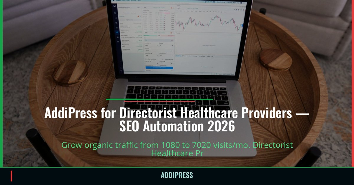 AddiPress for Directorist Healthcare Providers — 1080→7020 organic visits/mo — addipress.com