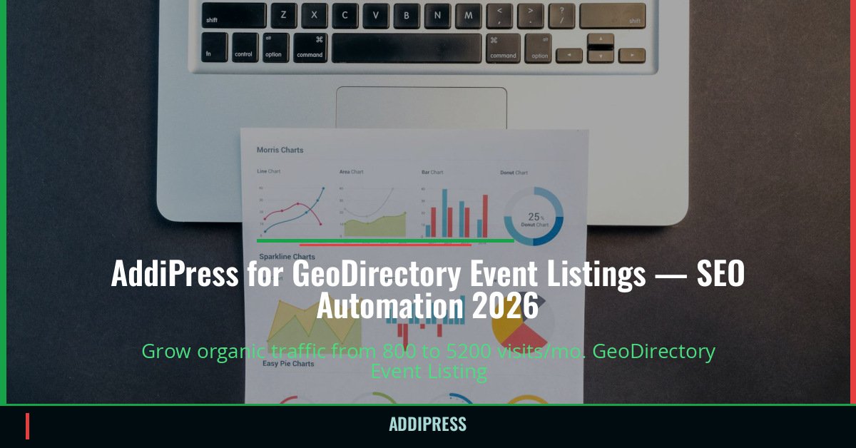 AddiPress for GeoDirectory Event Listings — 800→5200 organic visits/mo — addipress.com
