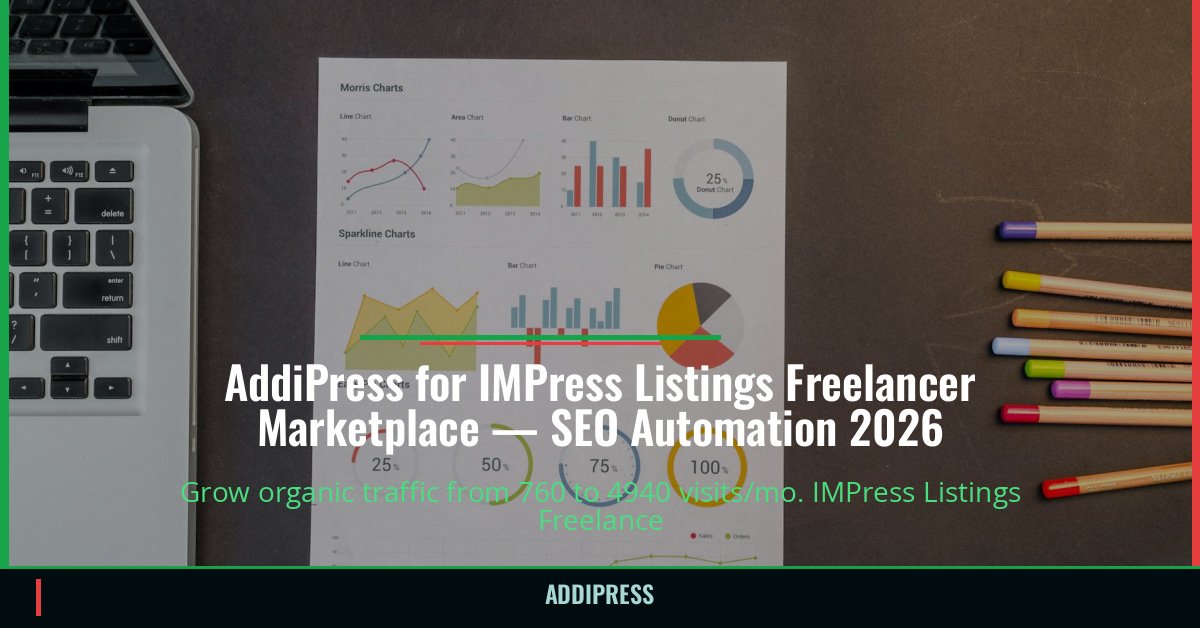 AddiPress for IMPress Listings Freelancer Marketplace — 760→4940 organic visits/mo — addipress.com