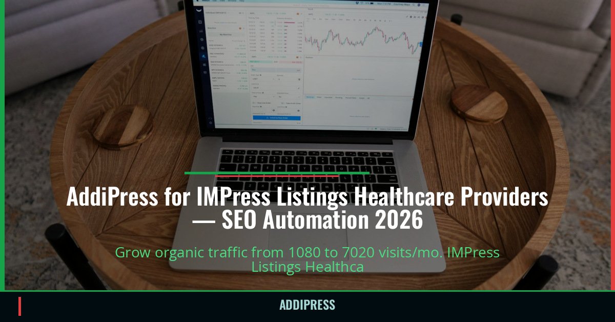 AddiPress for IMPress Listings Healthcare Providers — 1080→7020 organic visits/mo — addipress.com