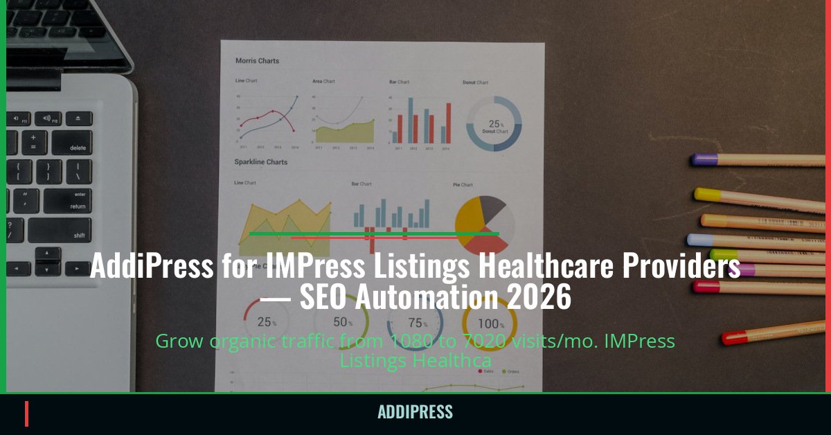 AddiPress for IMPress Listings Healthcare Providers — 1080→7020 organic visits/mo — addipress.com
