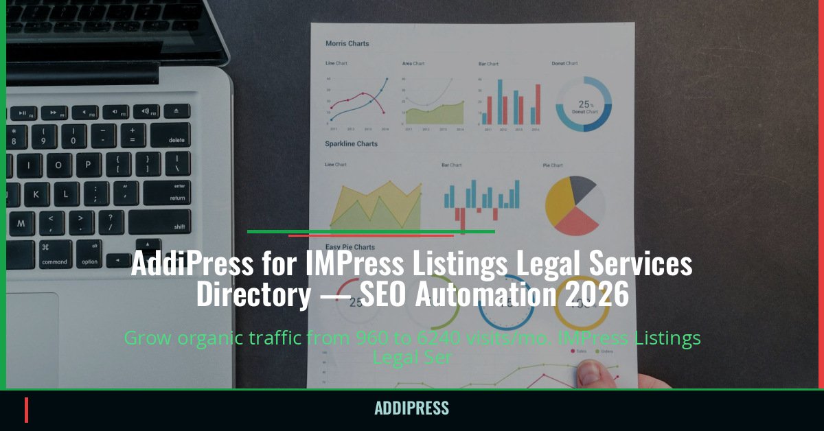 AddiPress for IMPress Listings Legal Services Directory — 960→6240 organic visits/mo — addipress.com