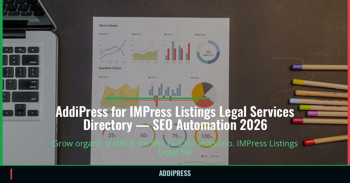 AddiPress for IMPress Listings Legal Services Directory — 960→6240 organic visits/mo — addipress.com