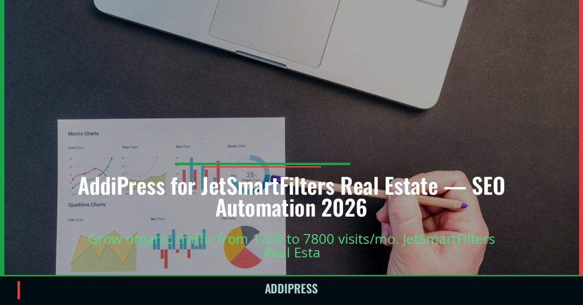AddiPress for JetSmartFilters Real Estate — 1200→7800 organic visits/mo — addipress.com