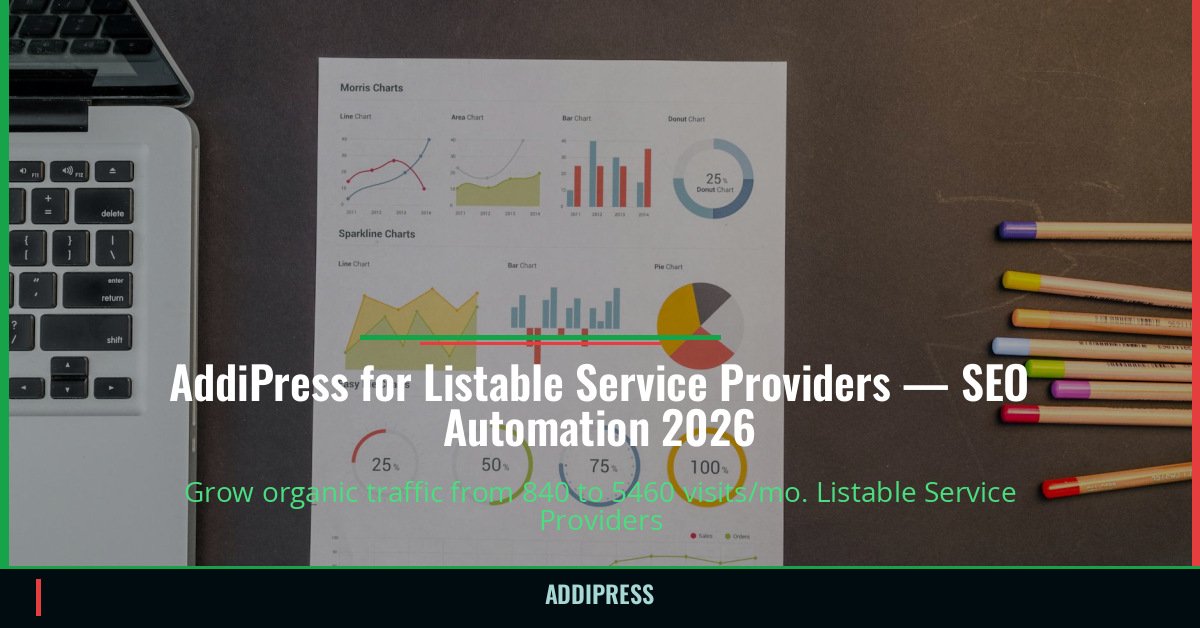 AddiPress for Listable Service Providers — 840→5460 organic visits/mo — addipress.com
