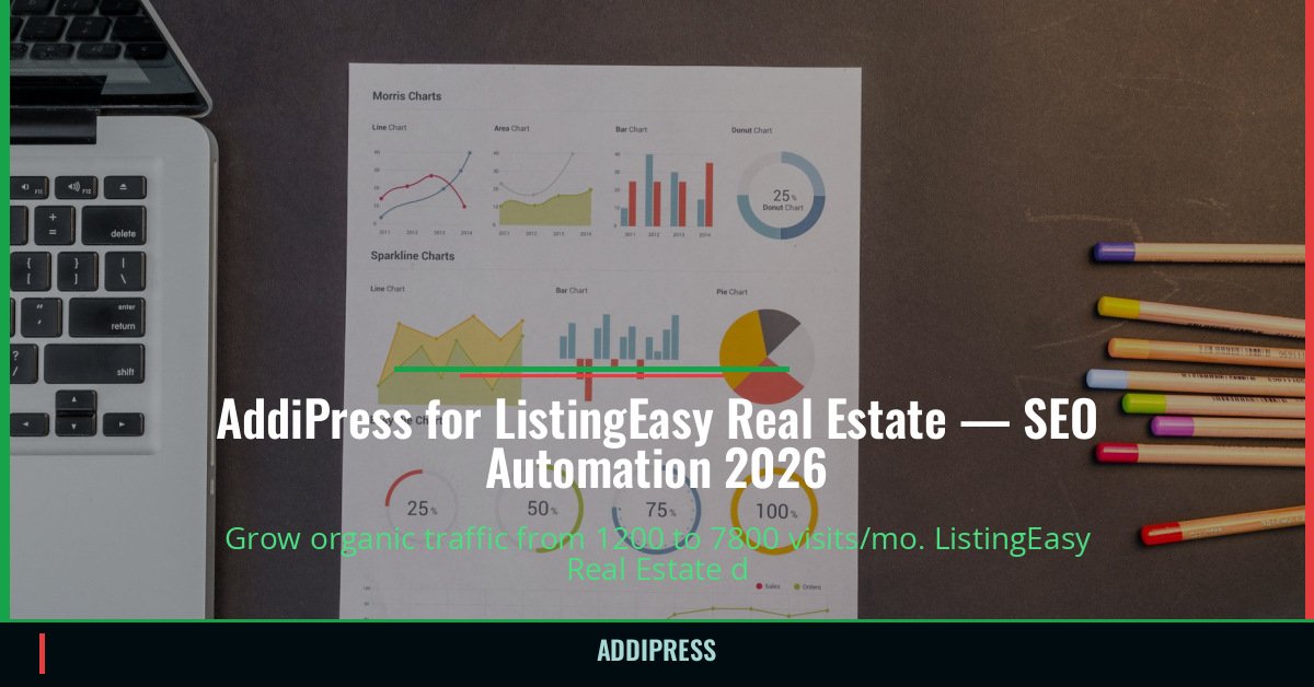 AddiPress for ListingEasy Real Estate — 1200→7800 organic visits/mo — addipress.com