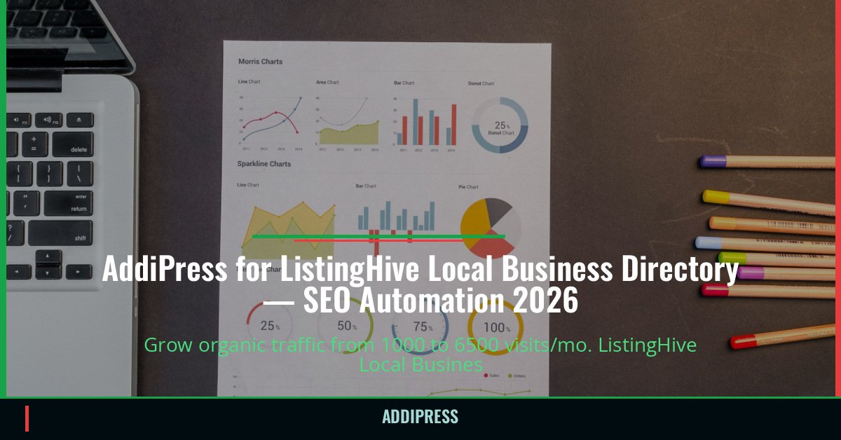 AddiPress for ListingHive Local Business Directory — 1000→6500 organic visits/mo — addipress.com