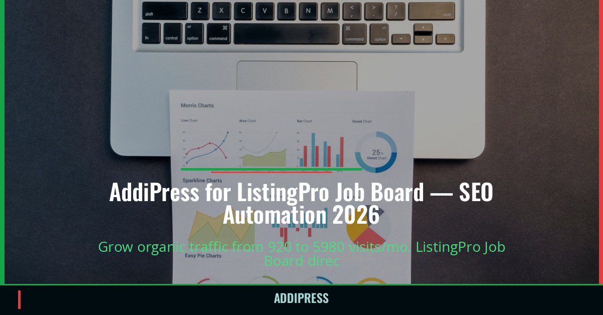 AddiPress for ListingPro Job Board — 920→5980 organic visits/mo — addipress.com