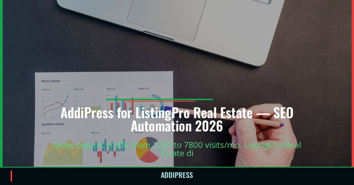 AddiPress for ListingPro Real Estate — 1200→7800 organic visits/mo — addipress.com