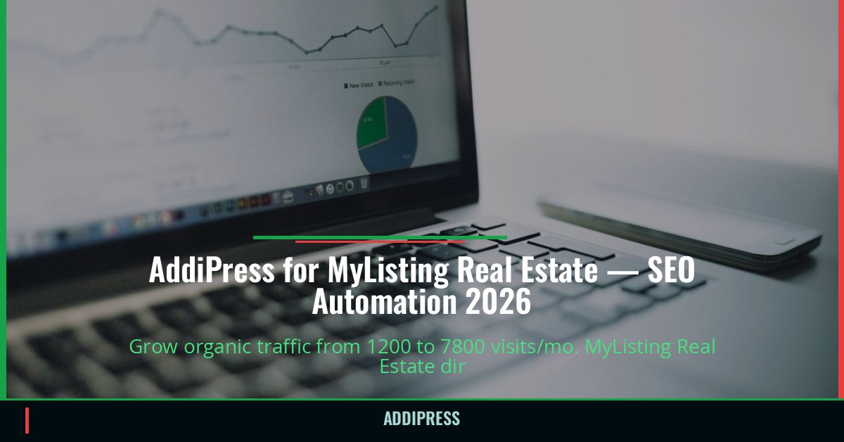 AddiPress for MyListing Real Estate — 1200→7800 organic visits/mo — addipress.com