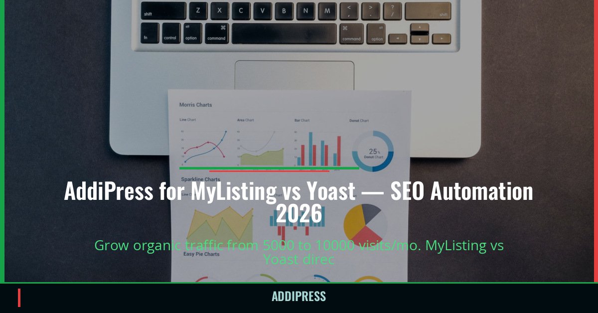 AddiPress for MyListing vs Yoast — 5000→10000 organic visits/mo — addipress.com
