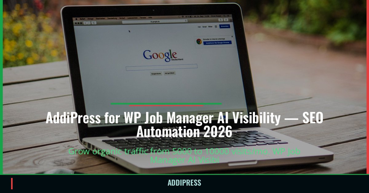 AddiPress for WP Job Manager AI Visibility — 5000→10000 organic visits/mo — addipress.com