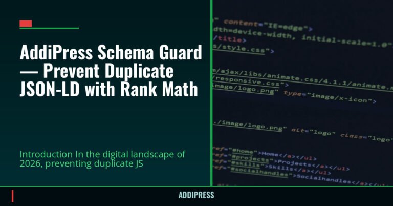 AddiPress Schema Guard — Prevent Duplicate JSON-LD with Rank Math — addipress.com