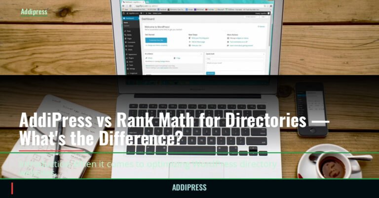 AddiPress vs Rank Math for Directories — What's the Difference? — addipress.com