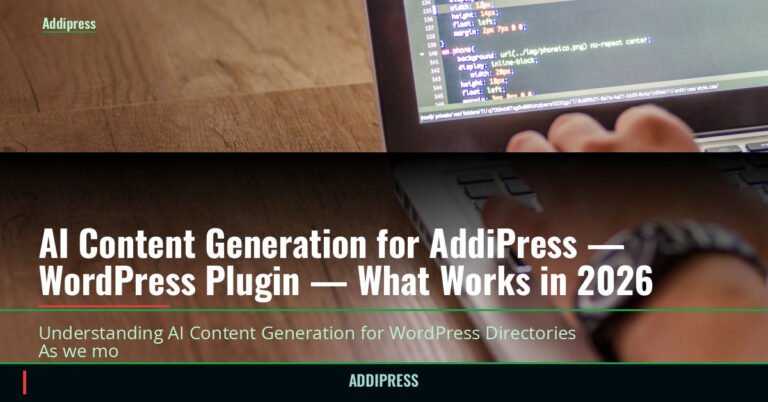 AI Content Generation for AddiPress — WordPress Plugin — What Works in 2026 — addipress.com
