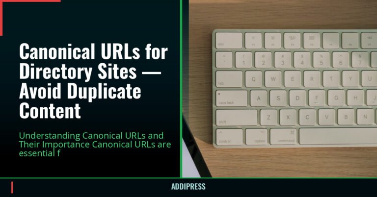 Canonical URLs for Directory Sites — Avoid Duplicate Content — addipress.com