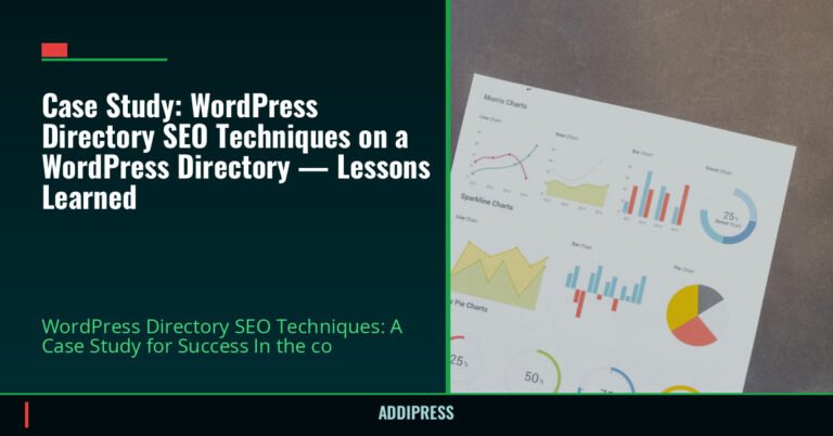 Case Study: WordPress Directory SEO Techniques on a WordPress Directory — Lessons Learned — addipress.com