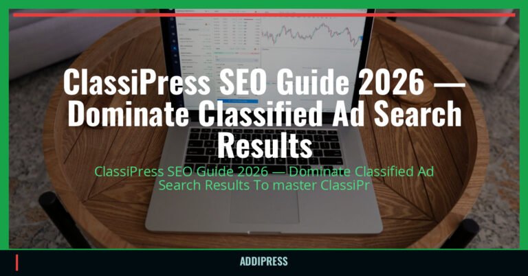 ClassiPress SEO Guide 2026 — Dominate Classified Ad Search Results — addipress.com
