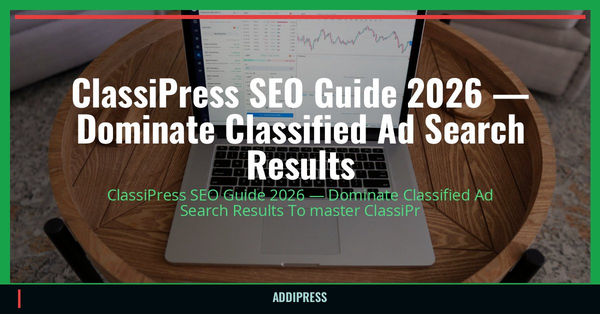 ClassiPress SEO Guide 2026 — Dominate Classified Ad Search Results — addipress.com