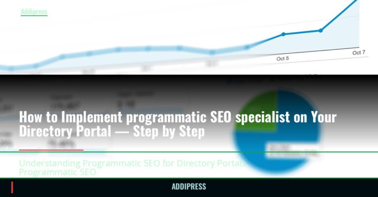 How to Implement programmatic SEO specialist on Your Directory Portal — Step by Step — addipress.com