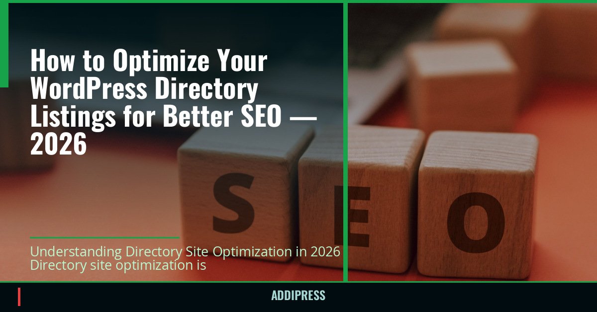 How to Optimize Your WordPress Directory Listings for Better SEO — 2026 — addipress.com