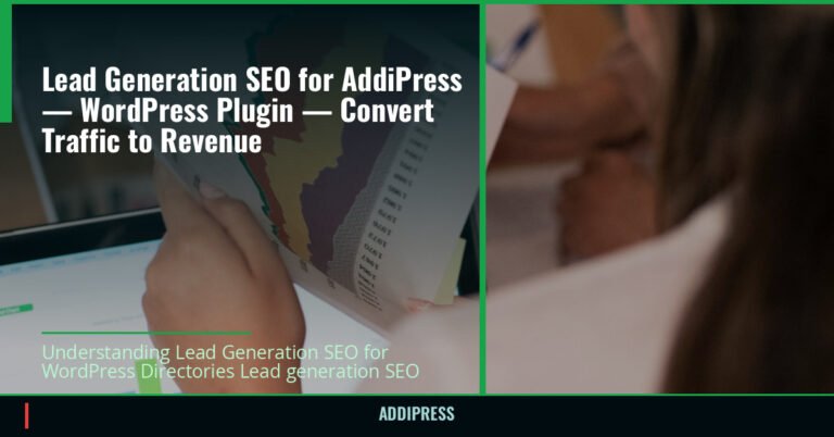 Lead Generation SEO for AddiPress — WordPress Plugin — Convert Traffic to Revenue — addipress.com