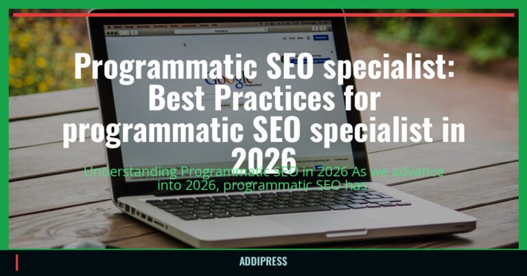 Programmatic SEO specialist: Best Practices for programmatic SEO specialist in 2026 — addipress.com