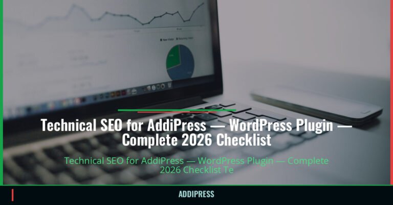 Technical SEO for AddiPress — WordPress Plugin — Complete 2026 Checklist — addipress.com