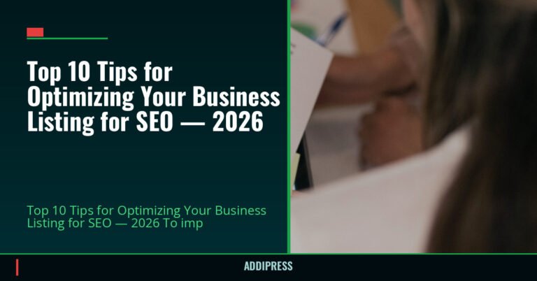 Top 10 Tips for Optimizing Your Business Listing for SEO — 2026 — addipress.com