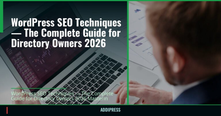 WordPress SEO Techniques — The Complete Guide for Directory Owners 2026 — addipress.com