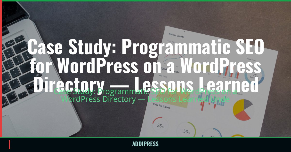 Case Study: Programmatic SEO for WordPress on a WordPress Directory — Lessons Learned — addipress.com