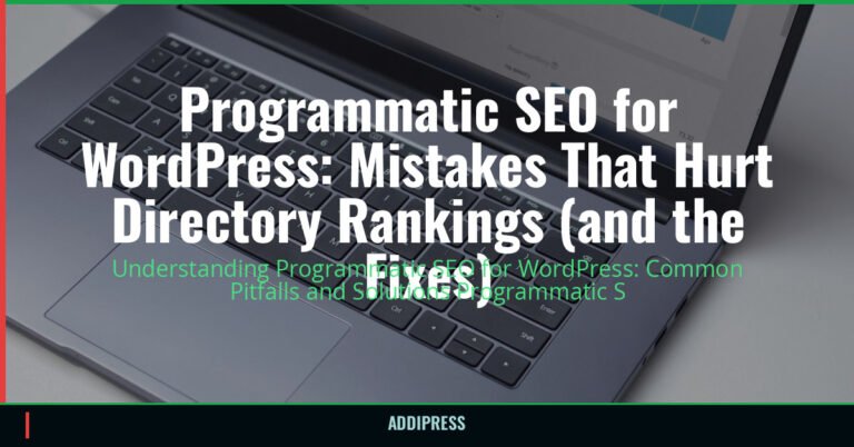 Programmatic SEO for WordPress: Mistakes That Hurt Directory Rankings (and the Fixes) — addipress.com