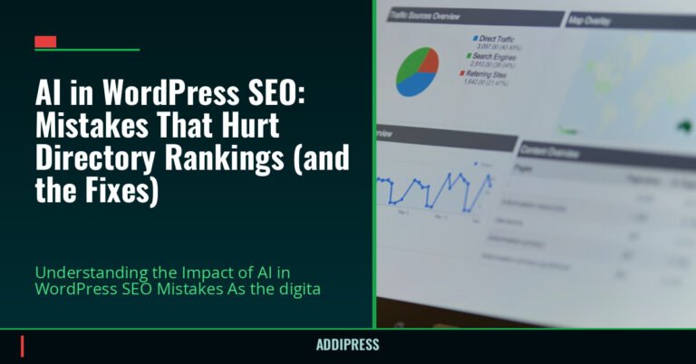 AI in WordPress SEO: Mistakes That Hurt Directory Rankings (and the Fixes) — addipress.com