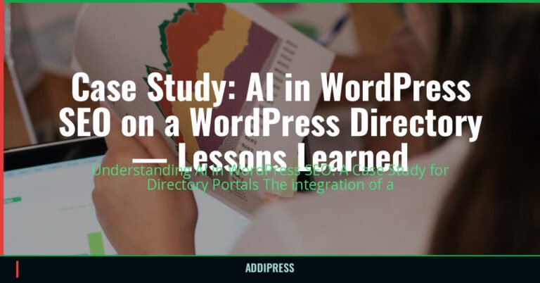Case Study: AI in WordPress SEO on a WordPress Directory — Lessons Learned — addipress.com